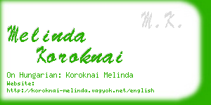 melinda koroknai business card